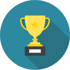 Trophy icon representing OST clients having a higher bid, capture, and win rates for Government contracts.